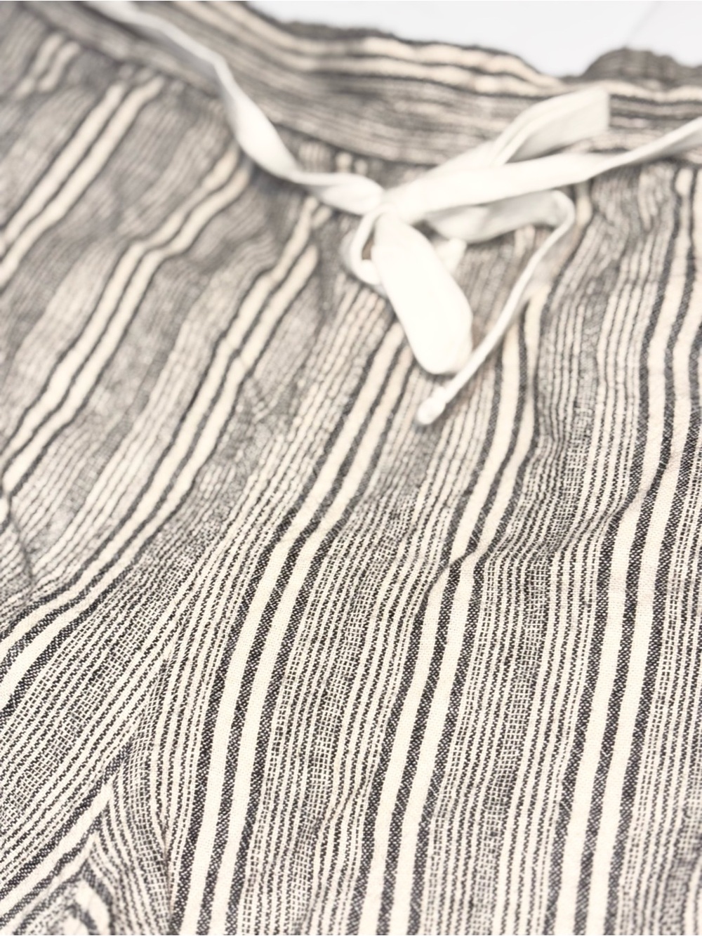 Lane Bryant Striped Linen-Blend Drawstring Shorts 14-16 - Picture 3 of 12